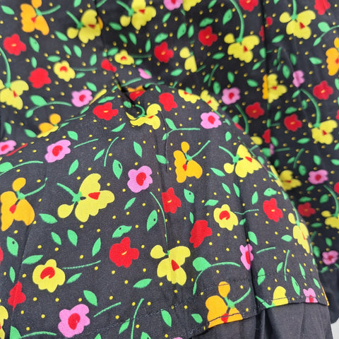 Pink & Pink - Frock - Black - Flowers