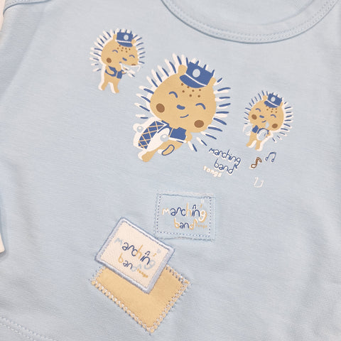 3 Pieces - Suit Set - Alphabets - Blue