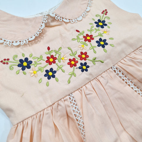 Twin Sisters - Frock - Leaves & Flowers - Peach