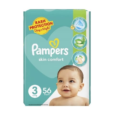 Pampers Skin Comfort Diapers Pack Size 3 - 56 Pcs