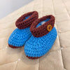 Handmade Wool Baby Shoe - Brown & Blue