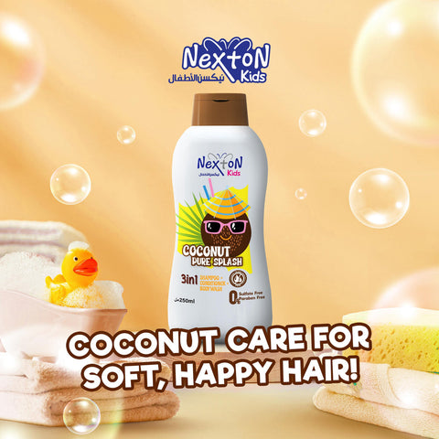 Nexton - 3 in 1 - Shampoo + Conditioner + Body Wash - Coconut Pure Splash - 250 ML