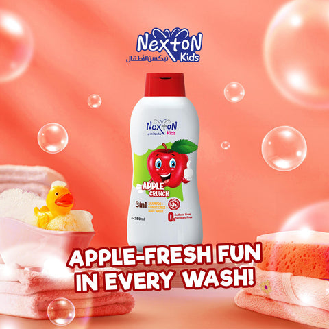 Nexton - 3 in 1 - Shampoo + Conditioner + Body Wash - Apple Crunch - 250 ML
