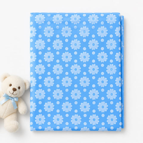 Baby Diaper Changing Mat - Blue - Flowers & Circles