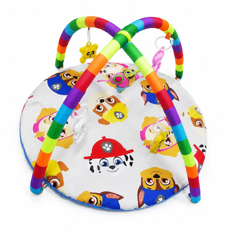 Baby Play Mat With Hanging Toys - Grey - Puppy - 515