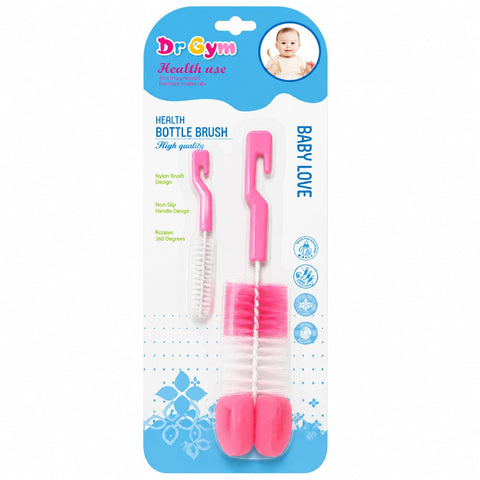 Feeder Cleaning Brush Set - 2 In 1 - Pink - Dr Gym