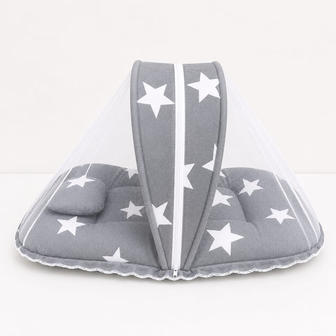 Mosquito Bed Net - Grey & White - Stars - 26
