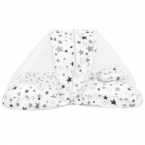 Mosquito Bed Net - Grey & Black - Stars - 26