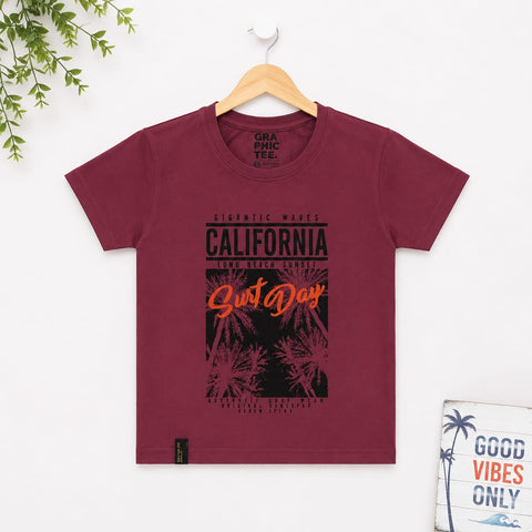 RL - Short Sleeve - Round Neck - T-Shirt - Purple - California