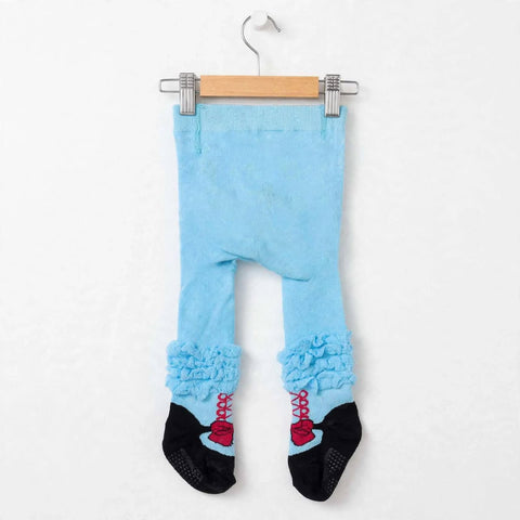 Kids Winter Leggings Sky Blue Frill Print | Warm Leggings for Girls | 0-6 Months