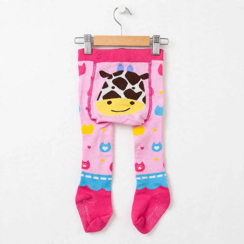 Kids Winter Leggings Light Pink Characters Print | Warm Leggings for Girls | 0-6 Months