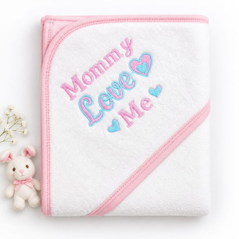 Hooded Baby Bath Towel Light Pink 31×31 Inches | Soft & Absorbent Hooded Towel for Babies