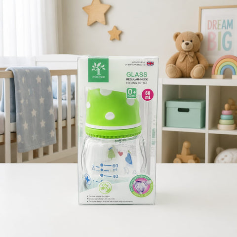 Wide Caliber Plastic Feeding Bottle - Green - A-8015
