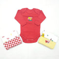 Little One - Pack of 5 Long Sleeve Bodysuits - Red