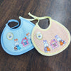 Pack of 2 Bunny Bibs - Blue & Yellow - Round Shape