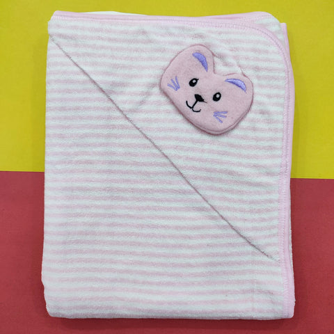 Baby Bath Towel - Lining - Cat