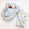 2 IN 1 Play Gym & Snuggle Bed - Gray Hearts & Flowers