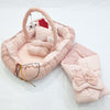 2 IN 1 Play Gym & Snuggle Bed - Pink Lining & Circles