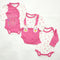 3 Pieces - Body Suits - Flowers - Pink