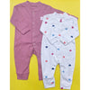 TBS - Pack of 2 Sleep Suits - Pink & White Hearts