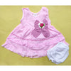 Baby Frock - Bow Flower & Dots - Pink