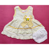 Baby Frock - Bow Flower & Dots - Yellow