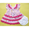 Baby Frock - Bow Leaves & Dots - Pink