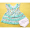 Baby Frock - Bow Leaves & Dots - Green