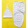 Swaddle with Cap - Gray Stars