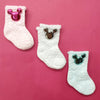 Pair of 3 Socks - Bear - Pink Silver Blue