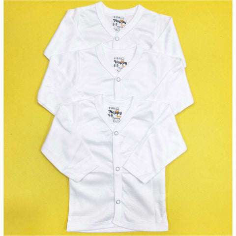 Pack of 3 - Buttoned Vests - White