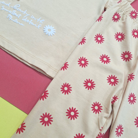 2 Pieces - Cropped Shirt & Trouser Set - Yellow