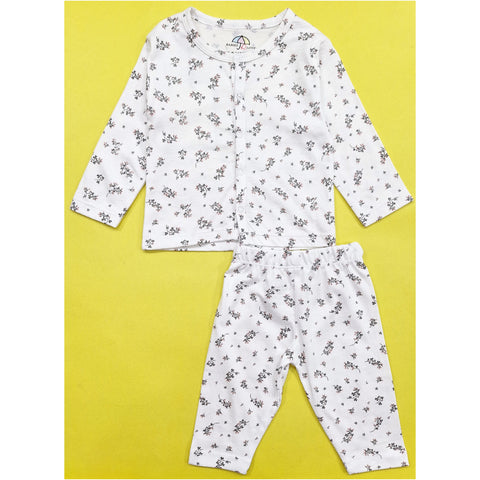 BRL - Night Suit - White - Flowers