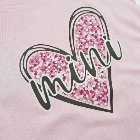 2 Pieces - Suit Set - Mini Heart - Pink