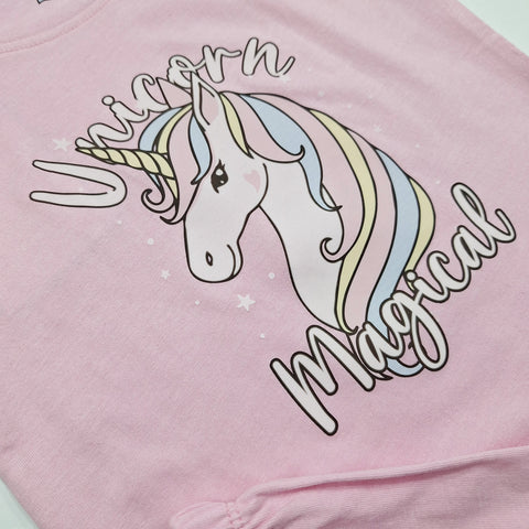 2 Pieces - Suit Set - Unicorn - Pink