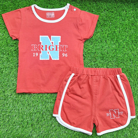 T-Shirt & Shorts - Bright - Red - China