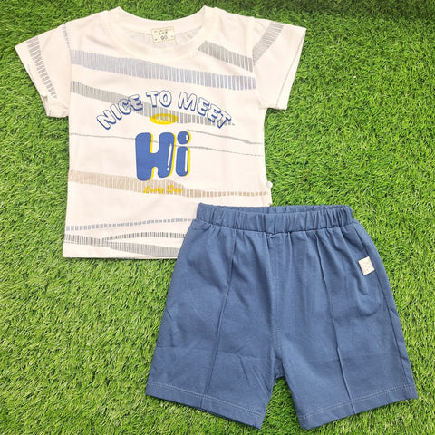 T-Shirt & Shorts - Hi - White - China