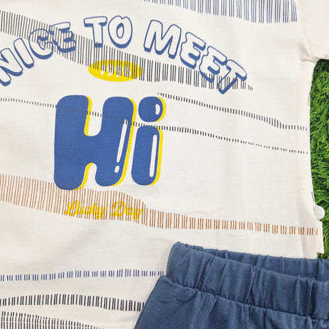 T-Shirt & Shorts - Hi - White - China