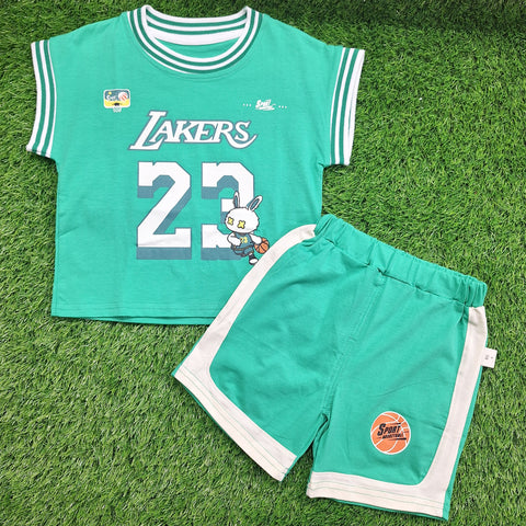 T-Shirt & Shorts - Lakers - Green - China