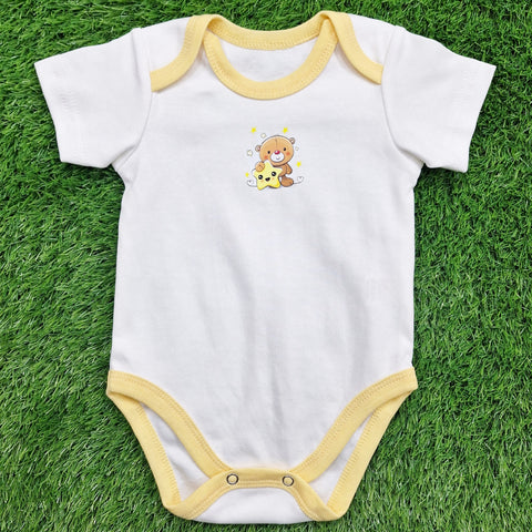 TBS - Pack of 3 - Short Sleeve Bodysuits - Grey - Stripes & Stars