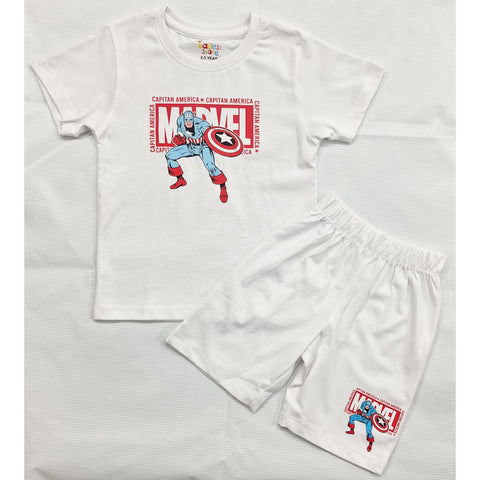 TBS_BRL - T-Shirt & Shorts - White - Marvel