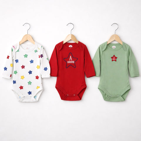 CB - Pack of 3 Long Sleeve Bodysuits - Star Born