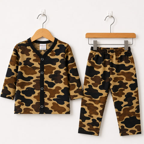 TBS - Cotton Jersey - Night Suit - Black - Camouflage - 26