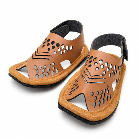 Peshawari Chappal 12CM - (0-3 Months) - Brown