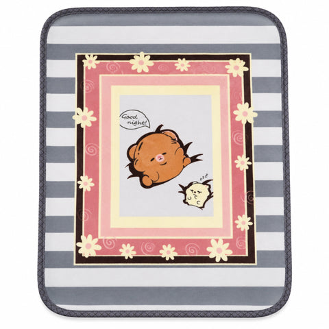 Double Ply Baby Plush Blanket - Grey - Bear (42*33 Inches)