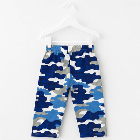 Cotton Jersey Causal Wear Trouser - Blue - Camouflage (9-12 Months)