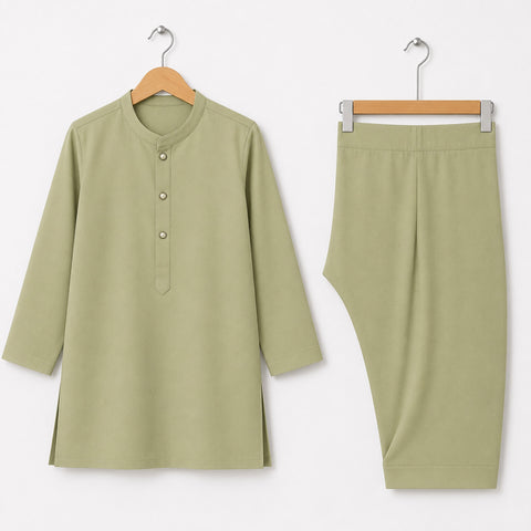 Soft Cotton Kurta Shalwar - Pistachio - LUJ - OLINI