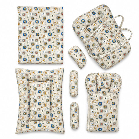 Newborn Cotton Bedding Set - 8 Pieces - Characters - Skin