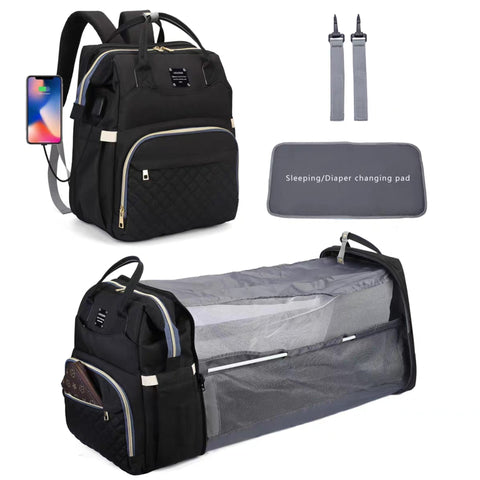 Waterproof Baby Bed & Bag - Black - Love Queen