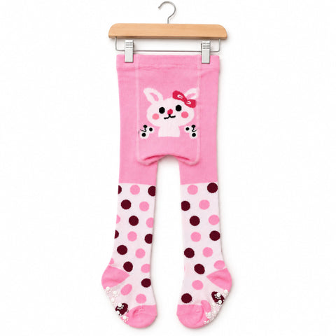 Kids Winter Leggings Pink Cat Print | Warm Leggings for Girls | 6–12 Months | Size 56-62